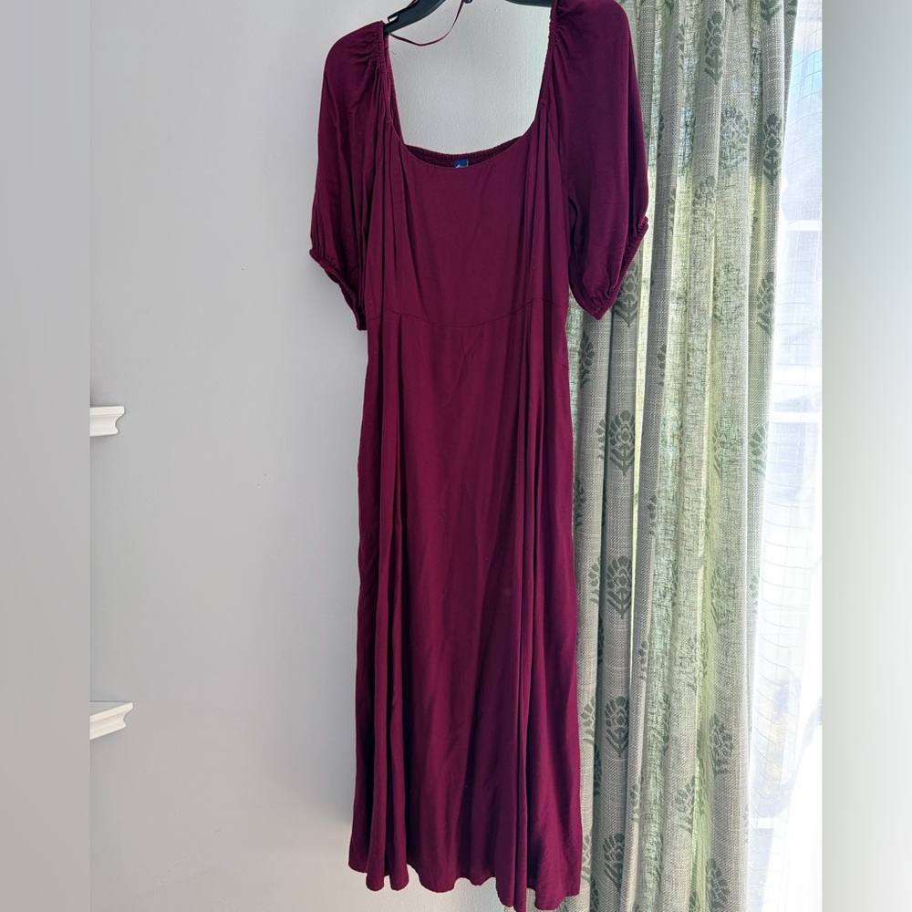 Old Navy Deep Red Long Sleeve Dress